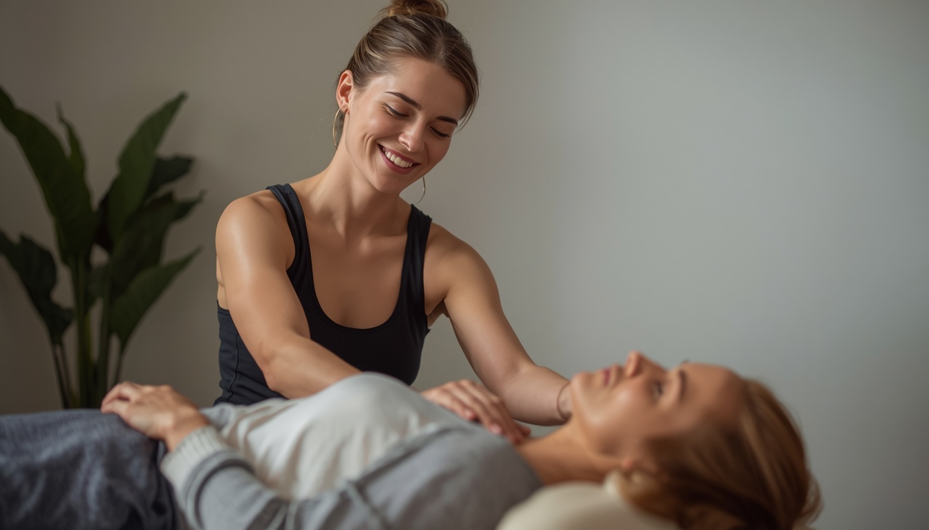 Charmingfilterae client focusing on posture during coaching